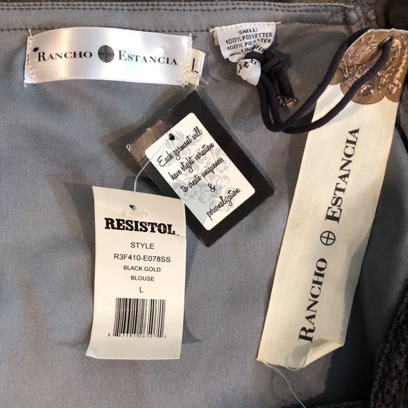 New Rancho Estancia Metallic Flutter Sleeves Renaissance Festival Top Size L - Picture 5 of 5